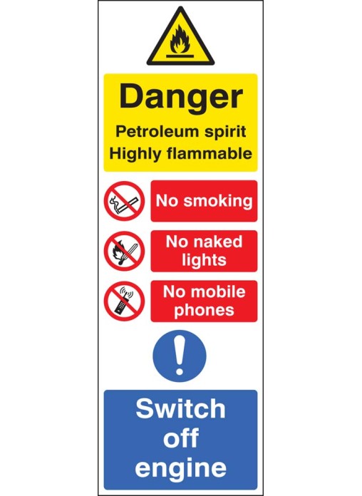 Petroleum Spirit Highly Flammable Multi Message X Mm