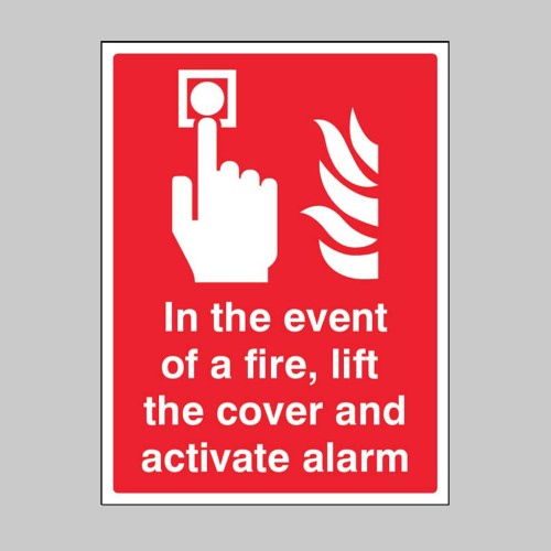 In the event of a Fire - Lift the Cover and Activate Alarm