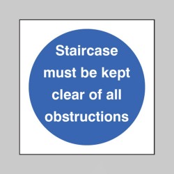 Staircase Must be Kept Clear of All Obstructions