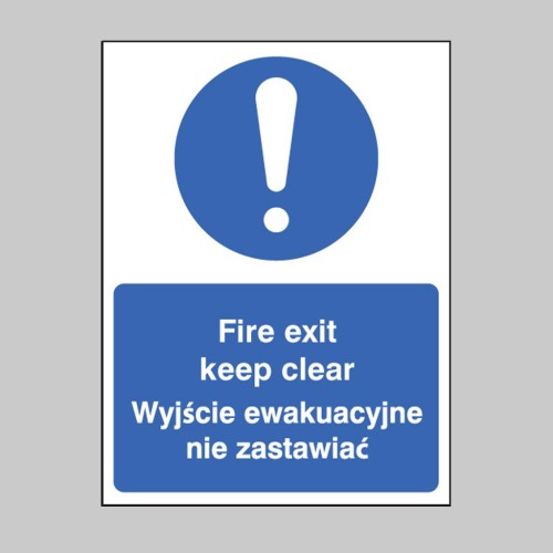 Fire Exit Keep Clear (English / Polish)