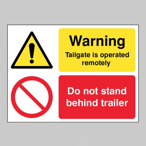 Warning - Tailgate Is Operated Remotely - Do Not Stand Behind Trailer