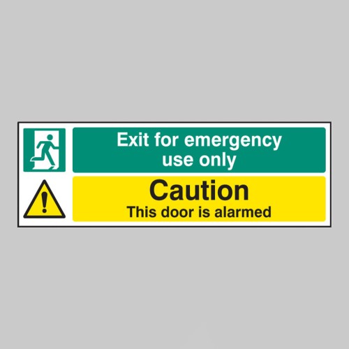 Exit for Emergency Use Only - Caution - Door Is Alarmed