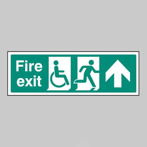 Disabled Fire Exit - Arrow Up / Straight On