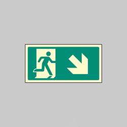 Intermediate Fire Exit Marker - Arrow Down Right