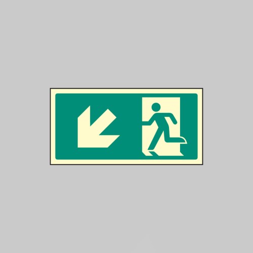 Intermediate Fire Exit Marker - Arrow Down Left