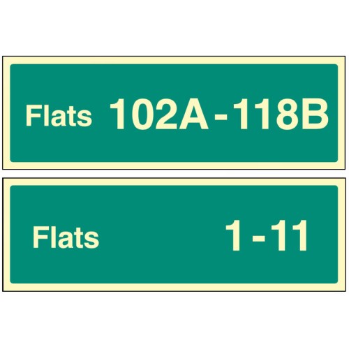 Flats X-Y (Specify when Ordering: eg 1-20) - Stairway Dwelling ID