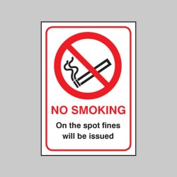 No Smoking - On the Spot Fines Will be Issued