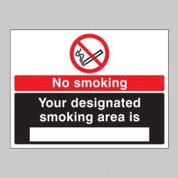 No Smoking Designated Smoking Area Is (White / Black)