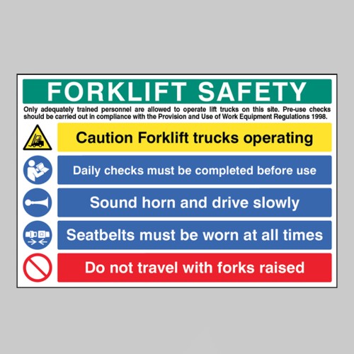 Forklift Safety Multi Message Board