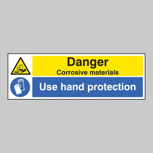 Danger - Corrosive Materials Use Hand Protection