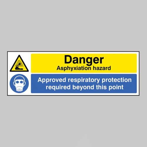 Danger - Asphyxiation  - Hazard Approved Respiratory Protection Beyond this Point 