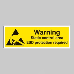 Warning - Static Control Area ESD Protection Required