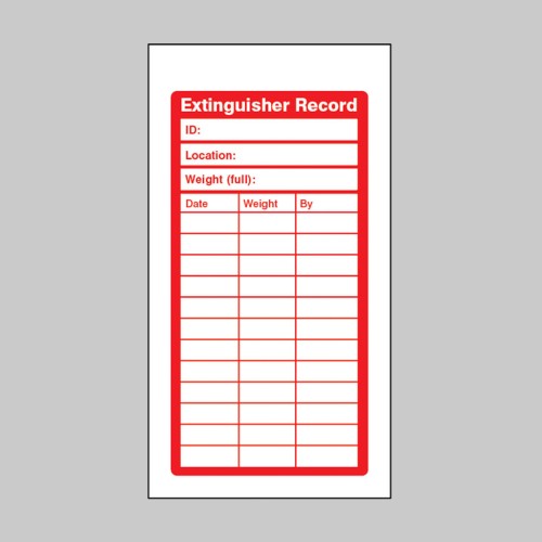 Fire Extinguisher Inspection Record Tags (Pack of 10)