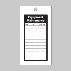 Equipment Maintenance Record Tags