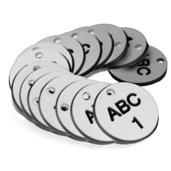 Engraved Valve Tags - White with Black Text