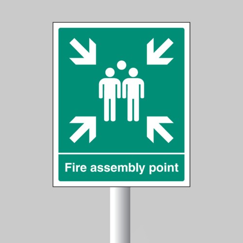 Fire Assembly Point - Aluminium with Channelling