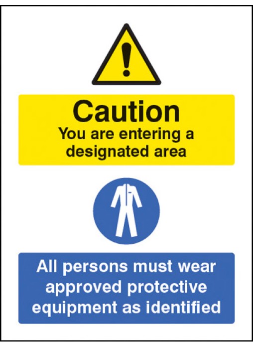 Designated Area All Persons Must Wear Approved PPE