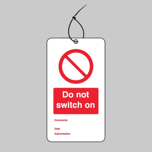 Do Not Switch On - Double Sided Safety Tag (Pack of 10)