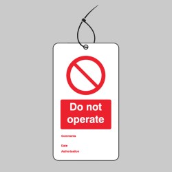 Do Not Operate - Double Sided Safety Tag (Pack of 10)