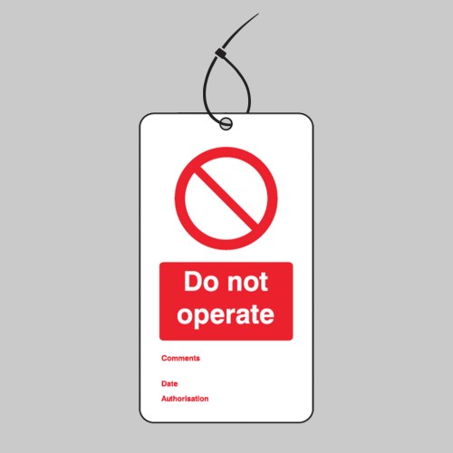 Do Not Operate - Double Sided Safety Tag (Pack of 10)