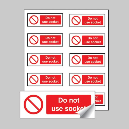 Do Not Use Socket Labels (Sheet of 10)