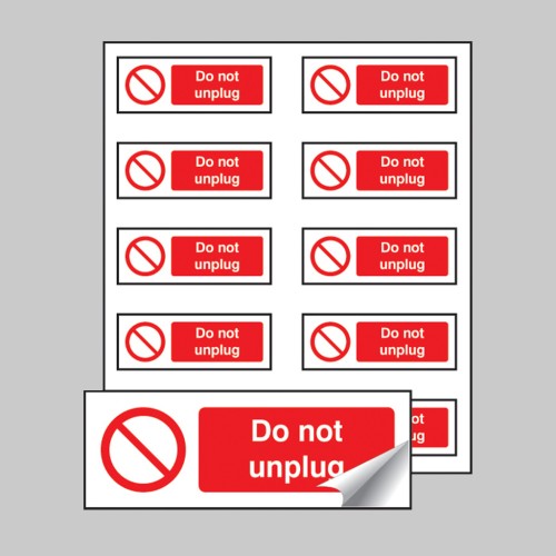 Do Not Unplug Labels (Sheet of 10)