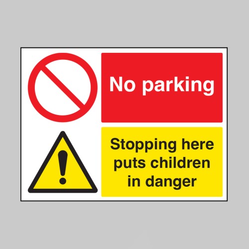 No Parking - Stopping Here Puts Children in Danger