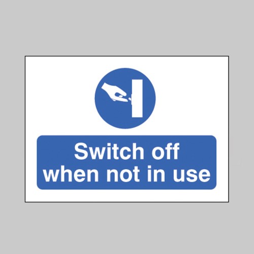 Switch Off When Not in Use - Label