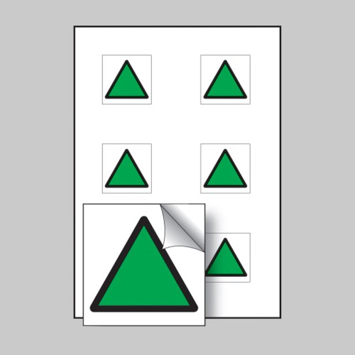 Green Triangle Vibration Labels (Sheet of 6)