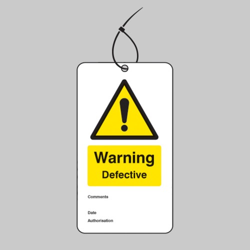 Warning - Defective - Double Sided Safety Tag (Pack of 10)