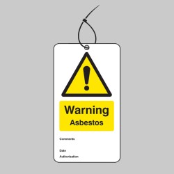 Warning - Asbestos - Double Sided Safety Tag (Pack of 10)