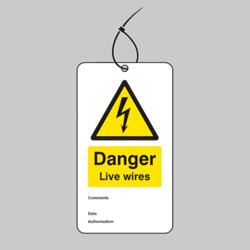 Danger - Live Wires - Double Sided Safety Tag