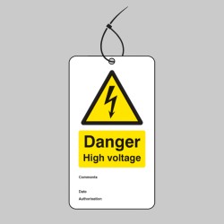 Danger - High Voltage - Double Sided Safety Tag