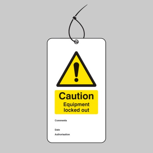 Lockout Tag - Caution - Equipment Locked Out (Pack of 10)