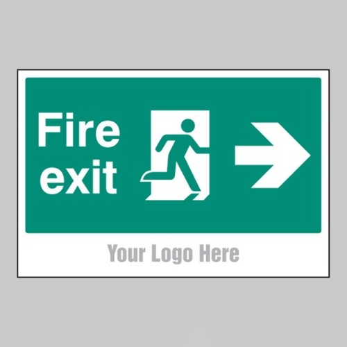 Fire Exit - Arrow Right - Add a Logo - Site Saver