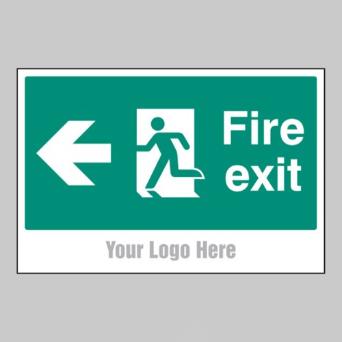 Fire Exit - Arrow Left - Add a Logo - Site Saver