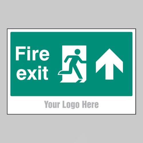 Fire Exit - Arrow Up / Straight On - Add a Logo - Site Saver