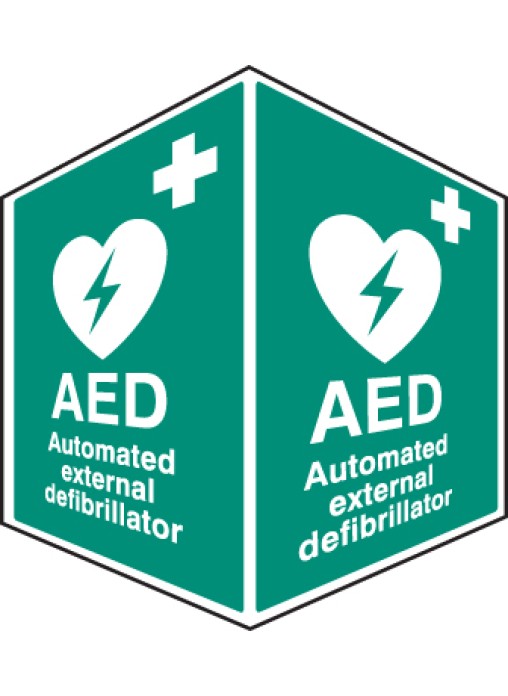 Aed Emergency Defibrillator Projecting Sign