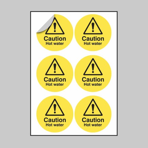 Caution - Hot Water Labels