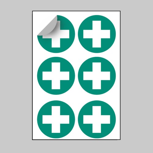 First Aid Symbol Labels (Sheet of 6)