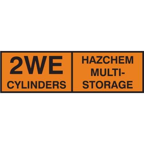 2WE Multi Cylinder Storage Placard Self Adhesive Vinyl