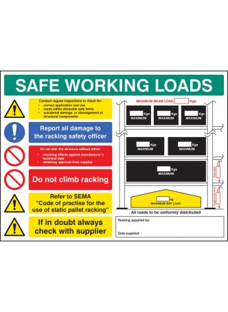 SWL Pallet Racking Sign