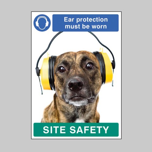 Ear Protection must be Worn - Dog - Poster