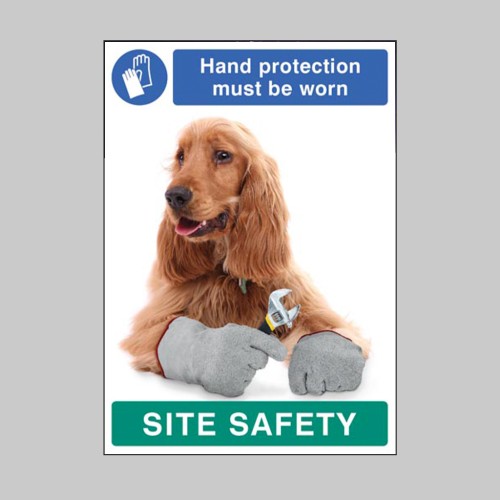 Hand Protection must be Worn - Dog - Poster