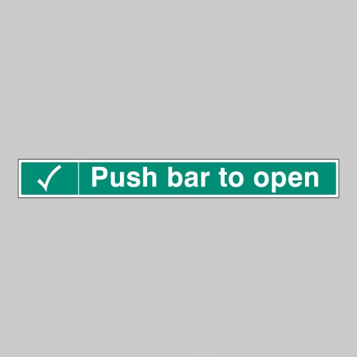 Push Bar to Open - Label