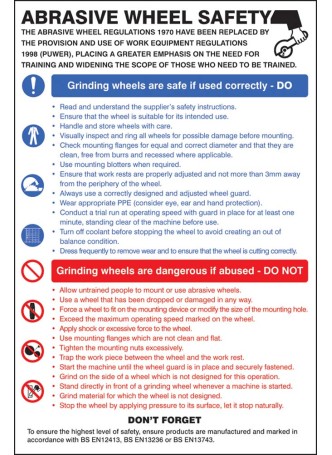 Abrasive Wheel Danger -s & Precautions - Poster