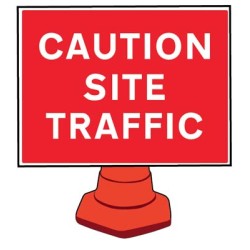 Caution - Site Traffic - Reflective Cone Sign