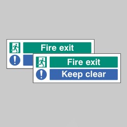 Fire Exit - Keep Clear - Double Sided Window Sticker