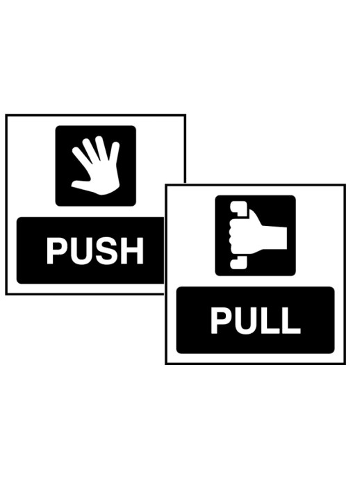 Pull / Push - Double Sided Window Sticker