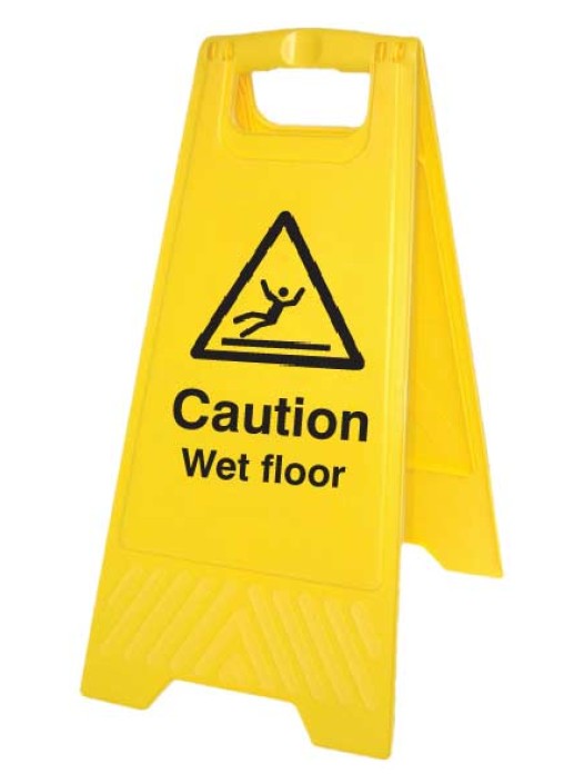 Caution - Wet Floor - Self Standing Floor Sign